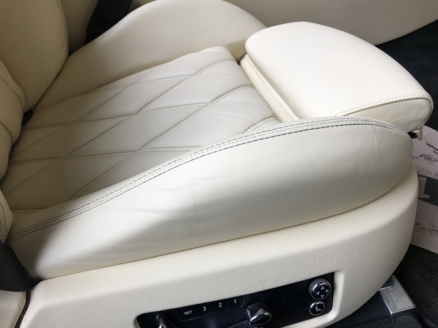 Interior leather trim after restoration